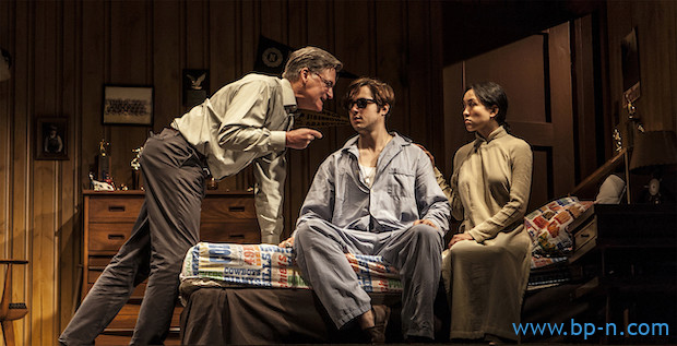 Bill Pullman, Ben Schnetzer, and Nadia Gan appeared in the 2014 off-Broadway revival of Sticks and Bones, directed by Scott Elliott, for the New Group. 